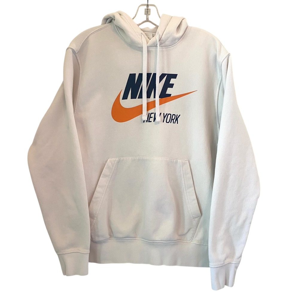 Nike New York‎ Sportswear Men's Fleece Hoodie CQ7205-100 Small White Sweatshirt